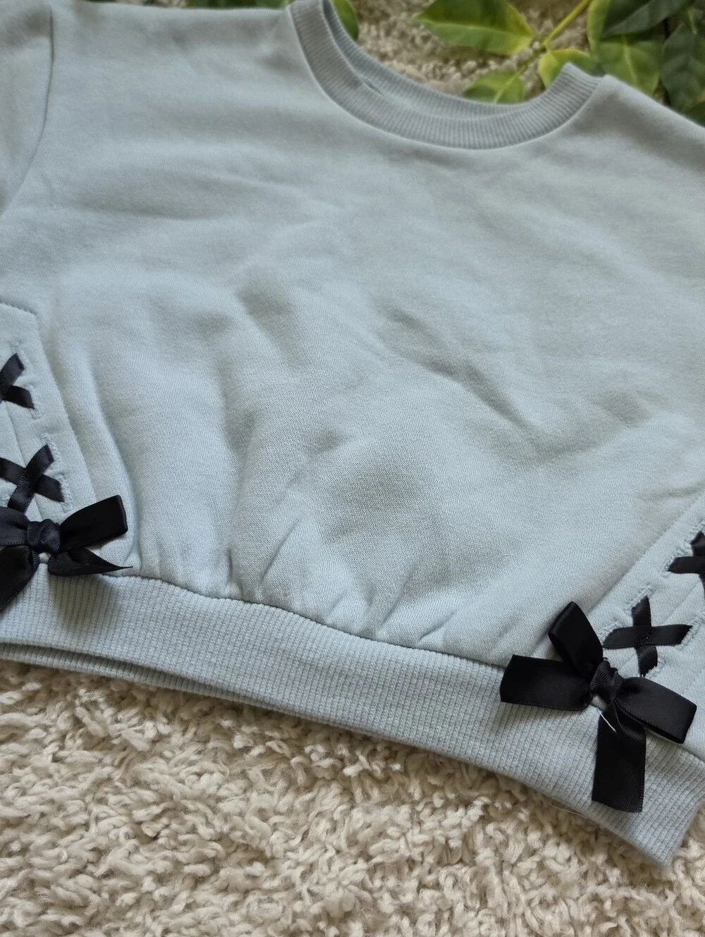 Baby Girl Light Blue Bow Sweater (12-18 Months)